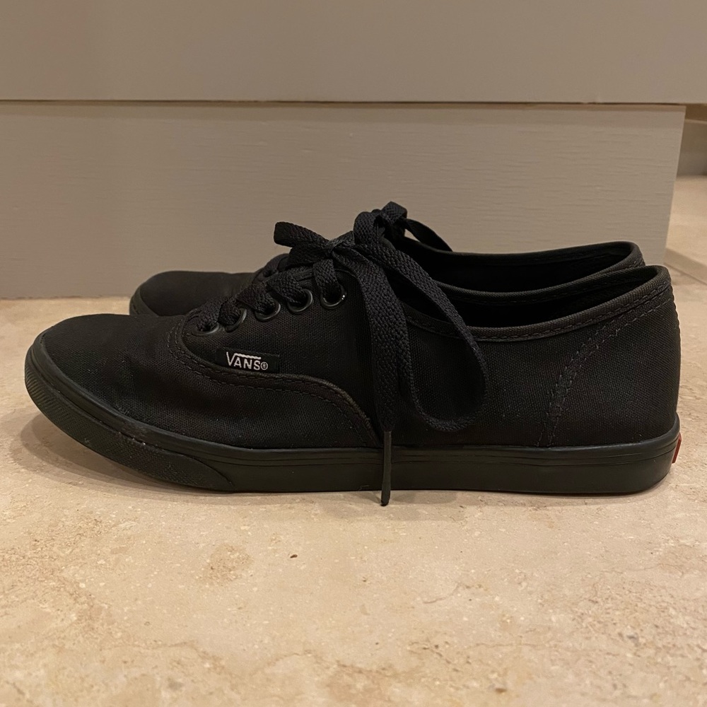 All Black Vans Authentic Lo Pro Sneakers - Low-top, thin sole skateboard shoes